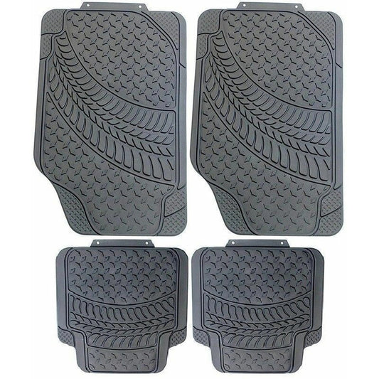 HeavyDutyRubberTyreTredCarFloorMatsSetNonSlipWashableUniversalFit
