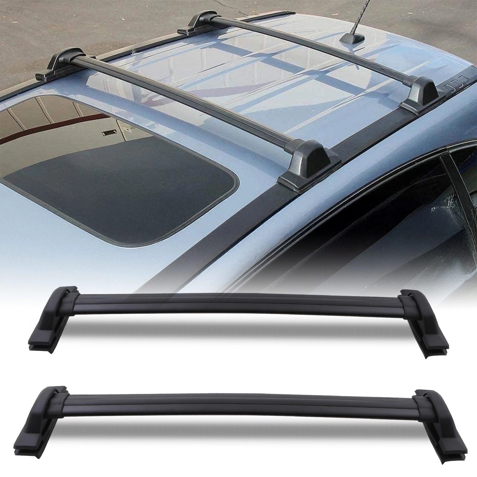 HondaCRVMK307-11FullLengthBlackRoofCrossBars