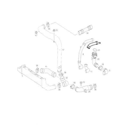 IntercoolerHoseLowerRightPipeFitsMercedes210EClassCdiTdci2105281082