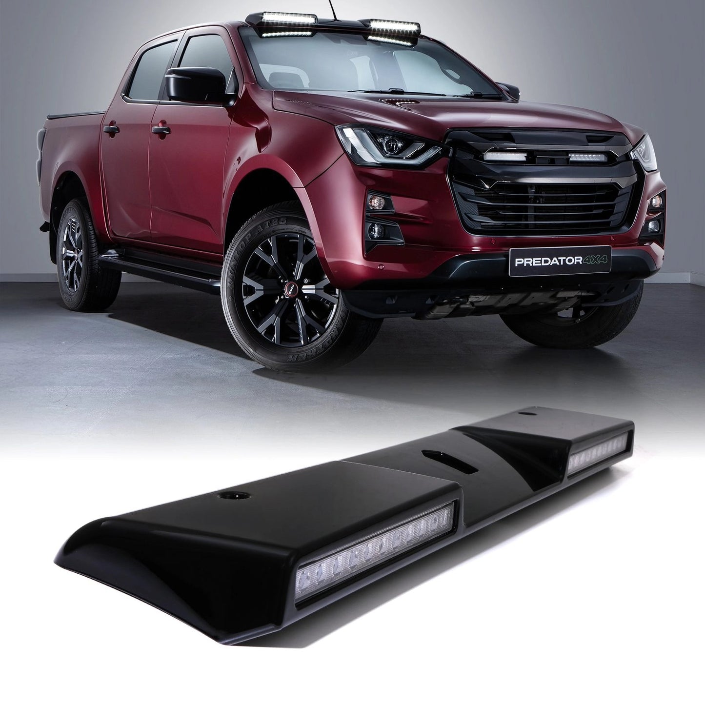 IsuzuD-MaxMK3RG2021+GlossBlackTwinPodRoofMountedLEDLights