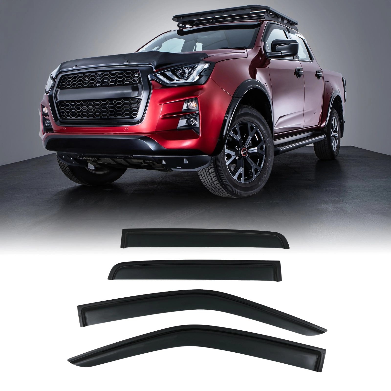 IsuzuDMax2021+BlackWindDeflectors