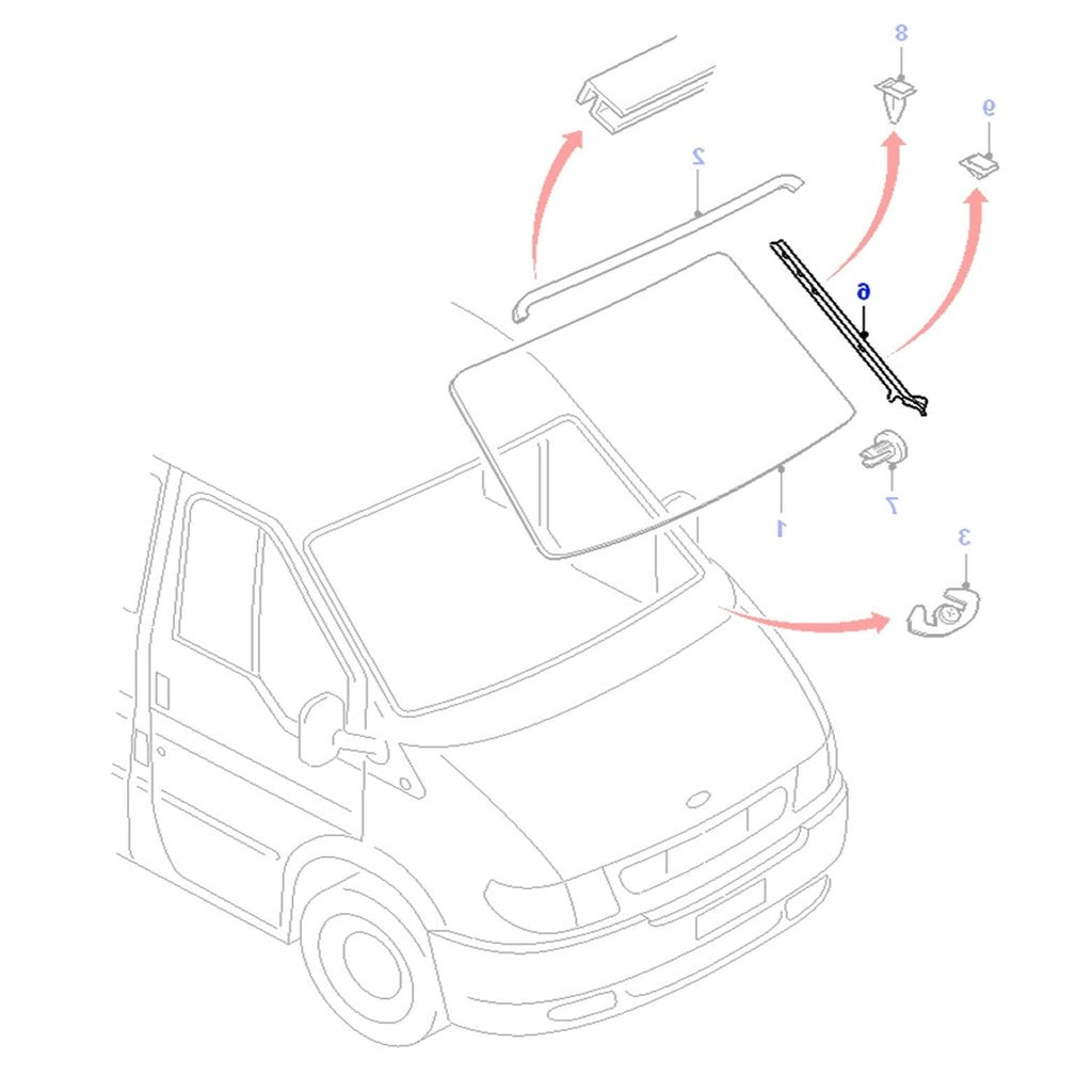 LeftNearsideWindscreenMouldingTrimFitsFordTransitMk64621065