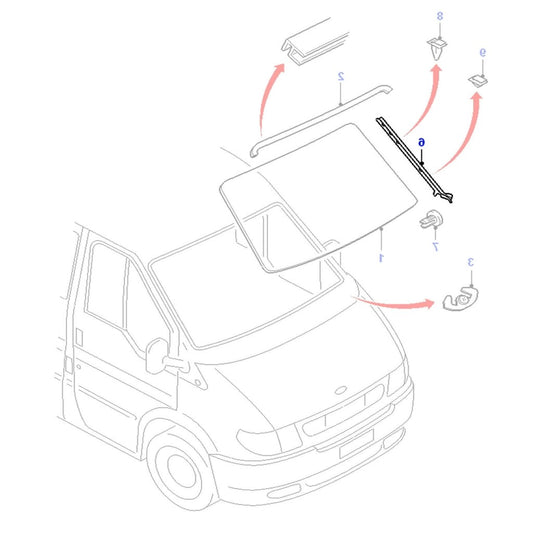 LeftNearsideWindscreenMouldingTrimFitsFordTransitMk64621065