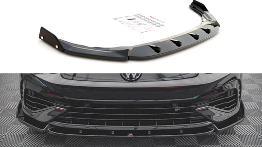 MaxtonDesignFrontSplitterV.2+FlapsforVolkswagenGolfMK8R(2020+)