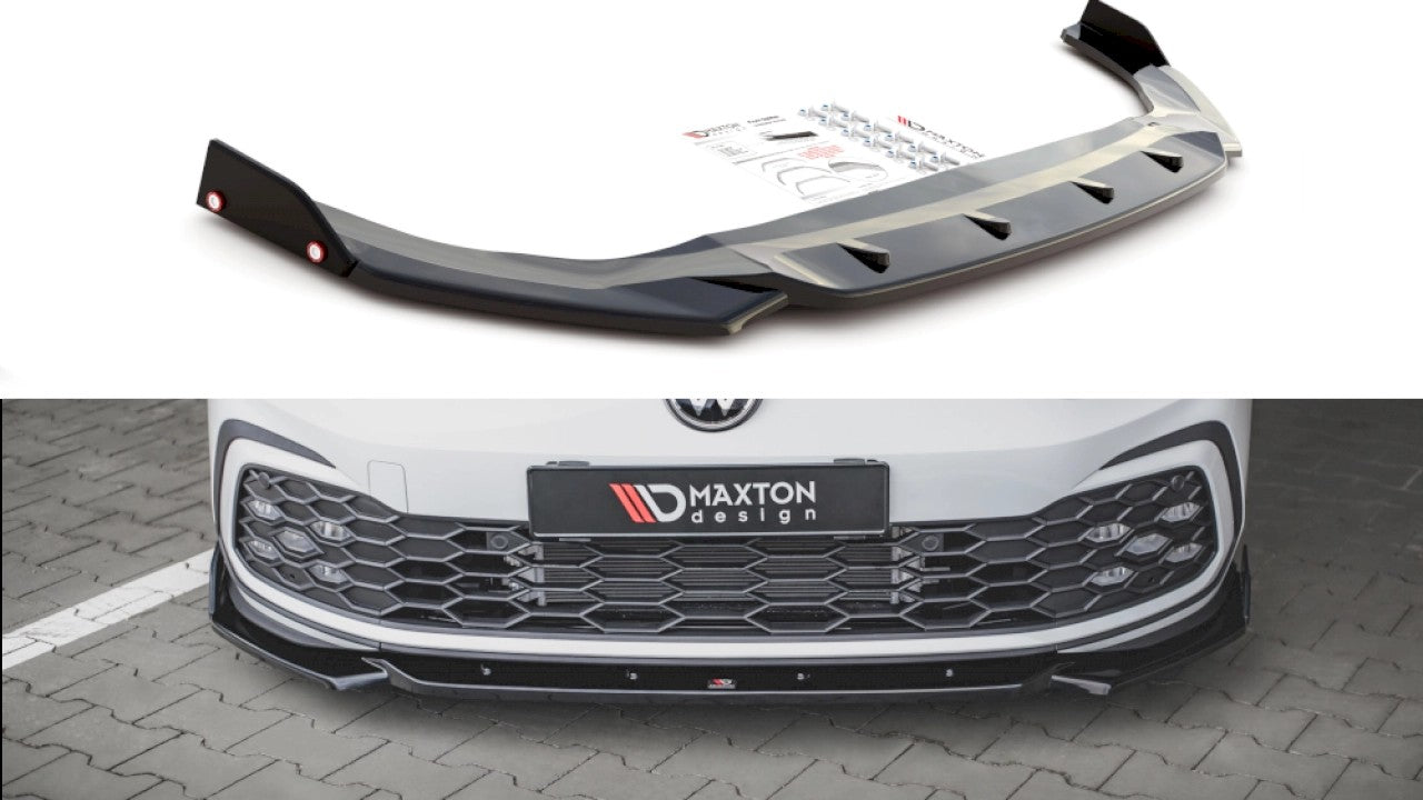 MaxtonDesignFrontSplitterV.2+FlapsforVolkswagenGolfMK8GTI(2020+)