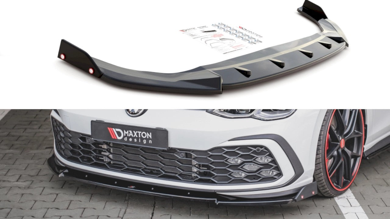 MaxtonDesignFrontSplitterV.3+FlapsforVolkswagenGolfMK8GTI(2020+)