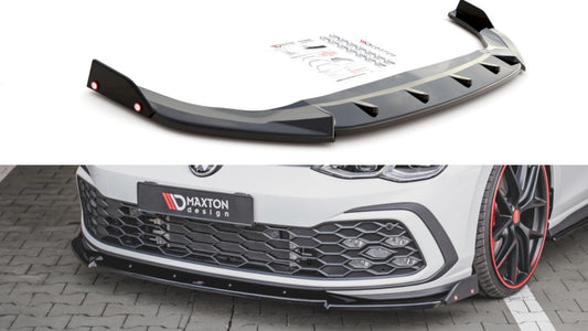 MaxtonDesignFrontSplitterV.3+FlapsforVolkswagenGolfMK8GTI(2020+)