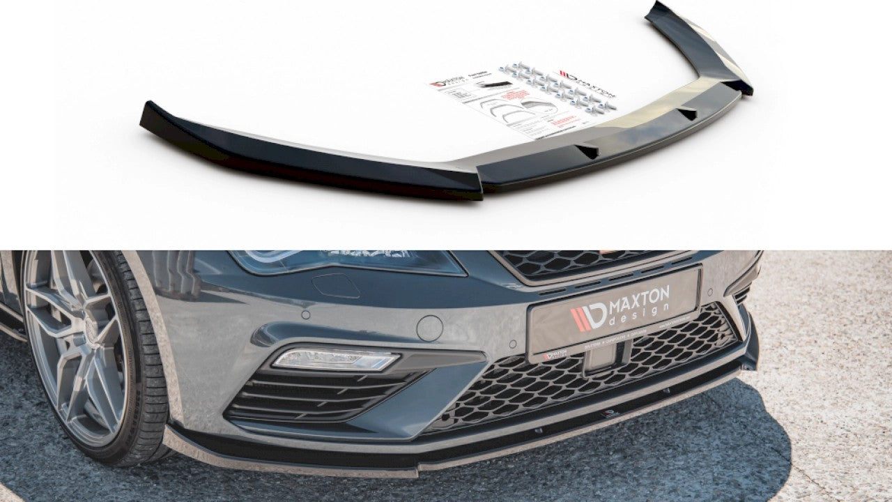 MaxtonDesignFrontSplitterV.6forSeatLeonMK3.5Cupra/FR(2017-2019)