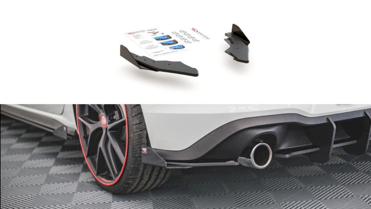 MaxtonDesignRacingDurabilityRearSideSplitters/Spats(+Flaps)ForVolkswagenGolfMK8GTI(2020+)