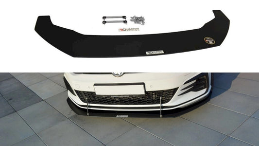 MaxtonDesignRacingFrontSplitterWithTieBarsV.1ForVolkswagenGolfMK7.5GTI/GTD/GTE(2017-2019)