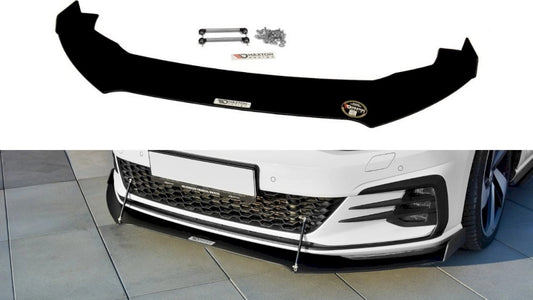 MaxtonDesignRacingFrontSplitterWithTieBarsV.2ForVolkswagenGolfMK7.5GTI/GTD/GTE(2017-2019)