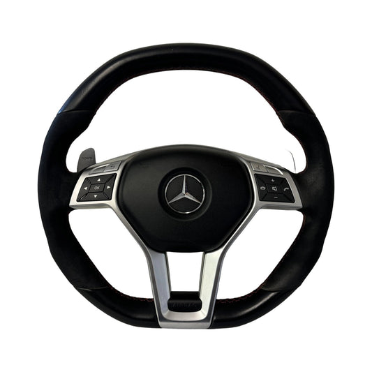 MercedesA45CLA45GLA45AMGW176W117X156SteeringWheelAndAirbagAlcantaraRedStitched