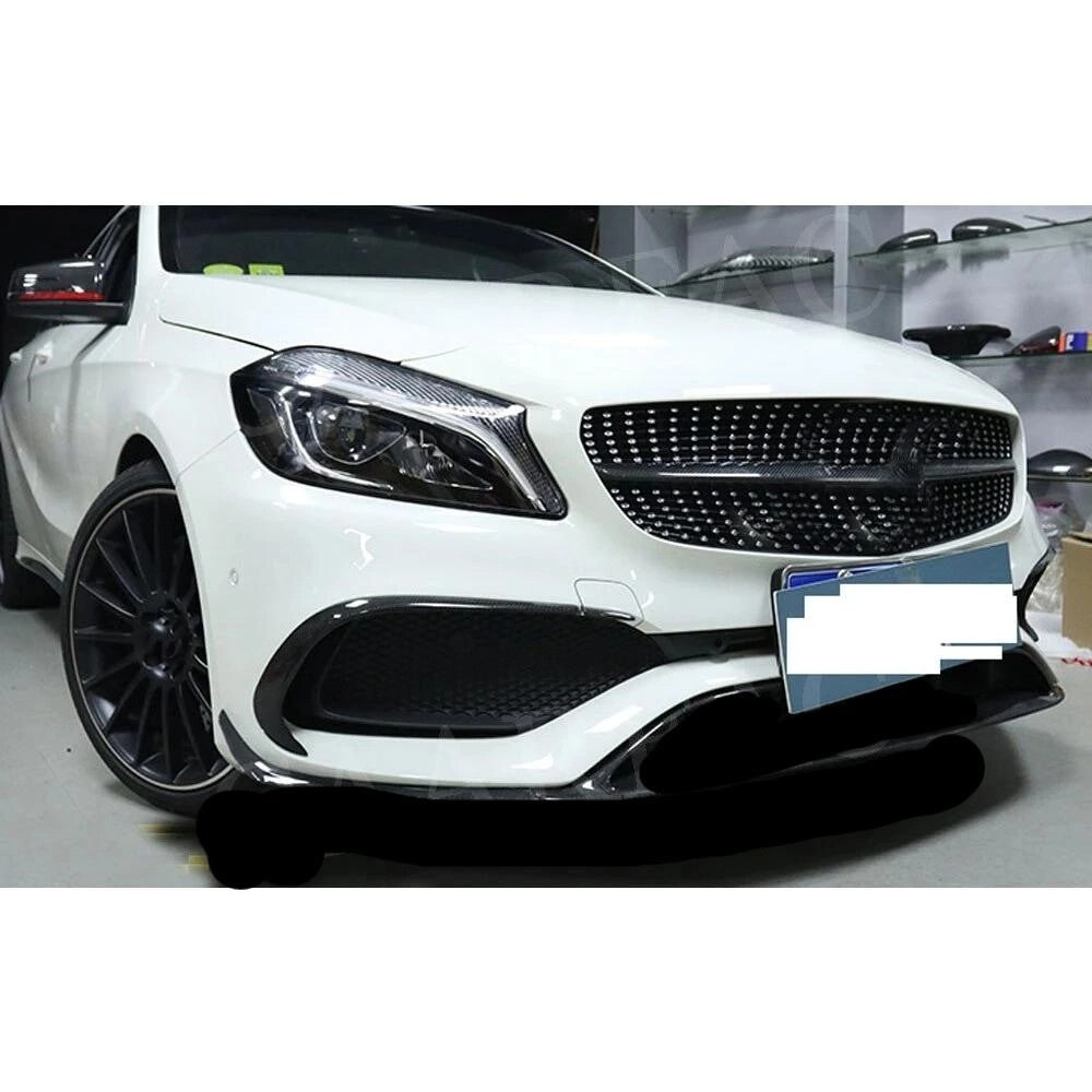 MercedesAClassA45AMG/AMGLineFrontAeroUpgradePackageW1762016-2019(CarbonFibre/Black)