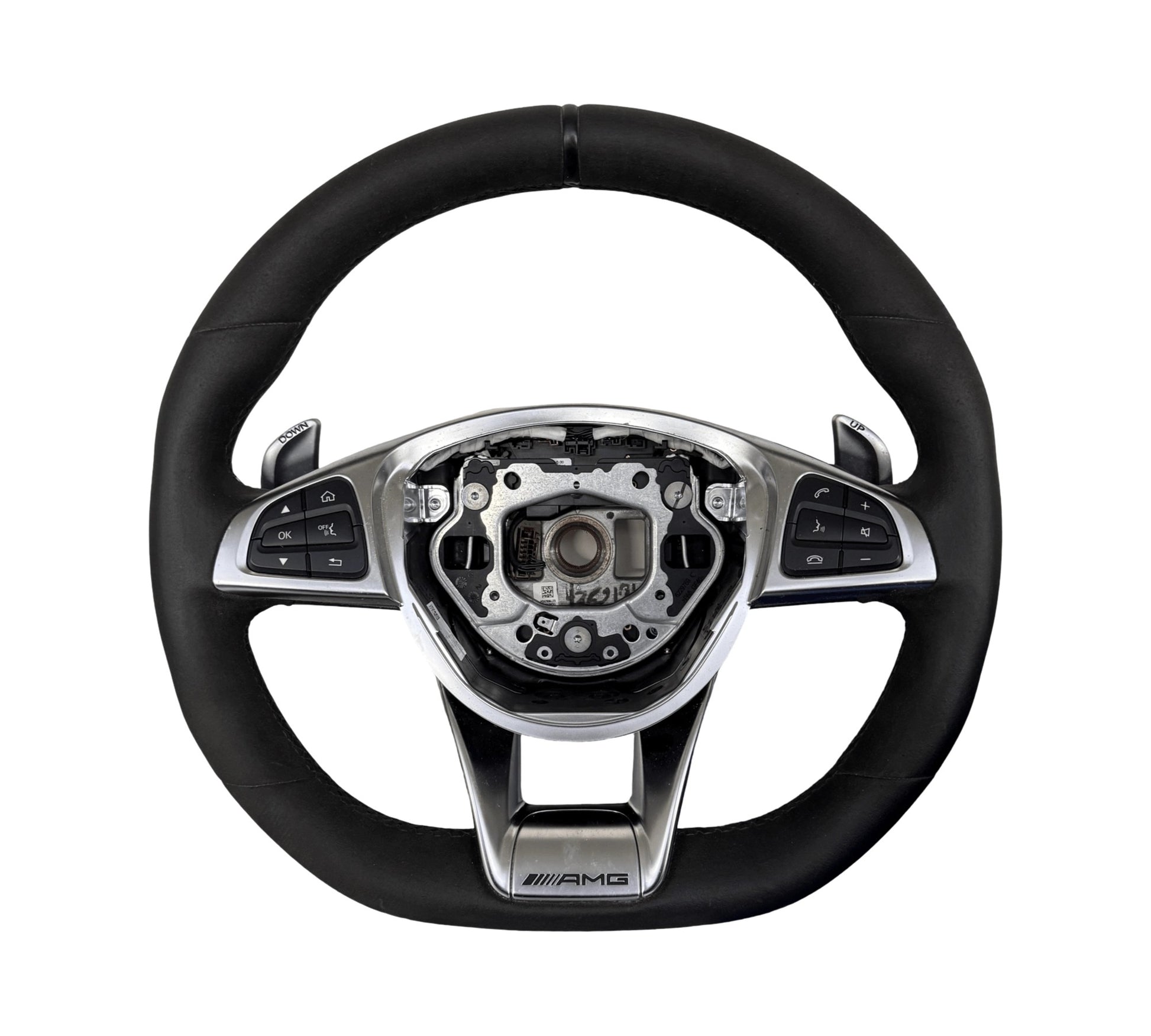 MERCEDESAMGGTC190W190AMGMultifunctionSteeringWheelA1904600603FullAlcantara(Silver)