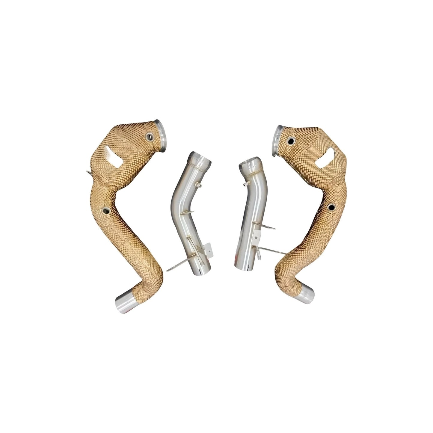 MercedesC63/C63SAMGM177HeatShielded200CellHi-flowSportCatDownpipes2019-2022(GoldInsulation)(OPFVERSION)