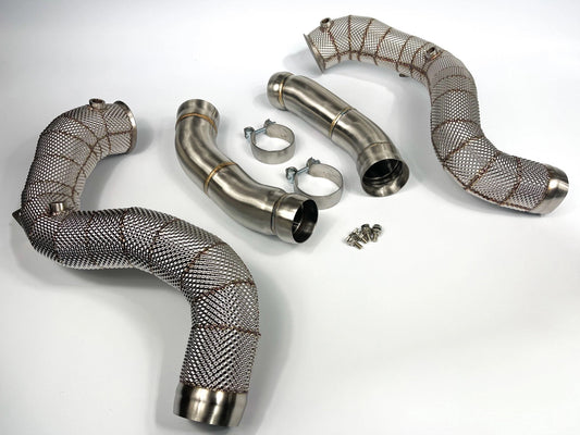MercedesC63SAMGDecatDownpipesWithHeatShieldW205CClass|MTCMotorsport