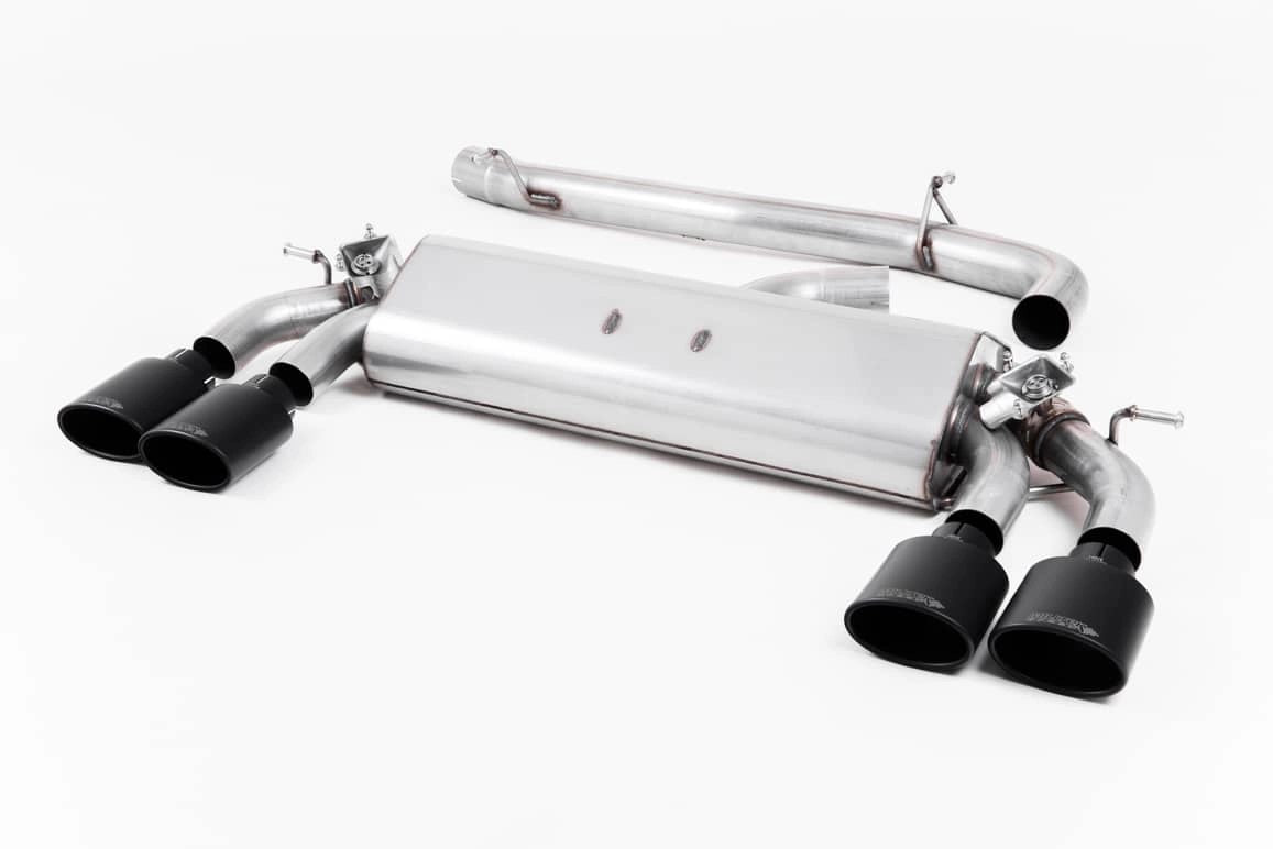 MilltekVWGolfR(MK7.5)2.0LTSI(17-18)Non-ResonatedCat-BackExhaust–CerakoteBlackOvalTips–SSXVW424