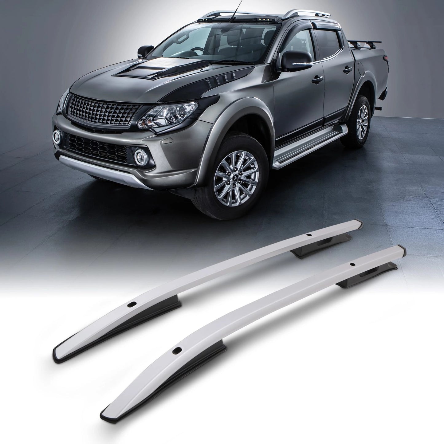 MitsubishiL200Series619-23SilverRoofRails