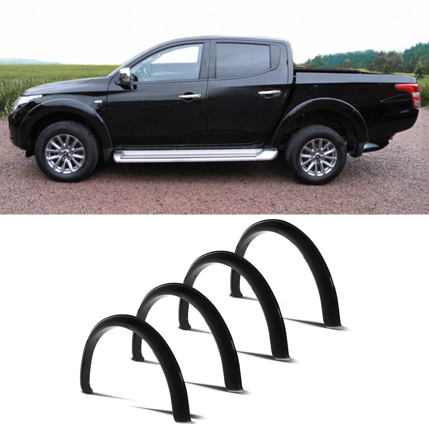 MitsubishiL200Triton15-1860mmGlossBlackOEMStyleWheelArches