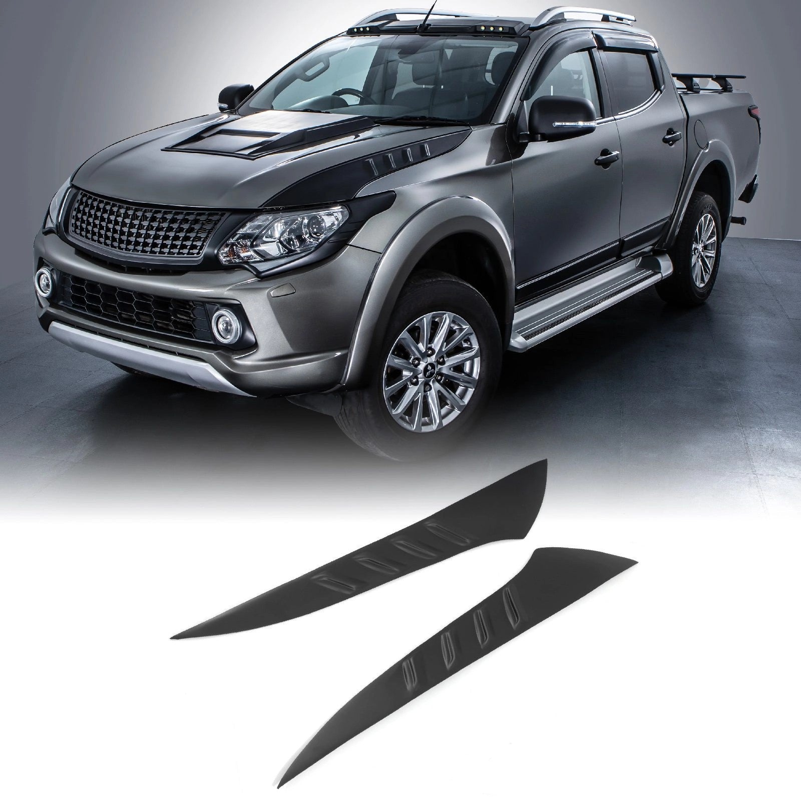 MitsubishiL200Triton15-18MatteBlackSideBonnetVentCovers