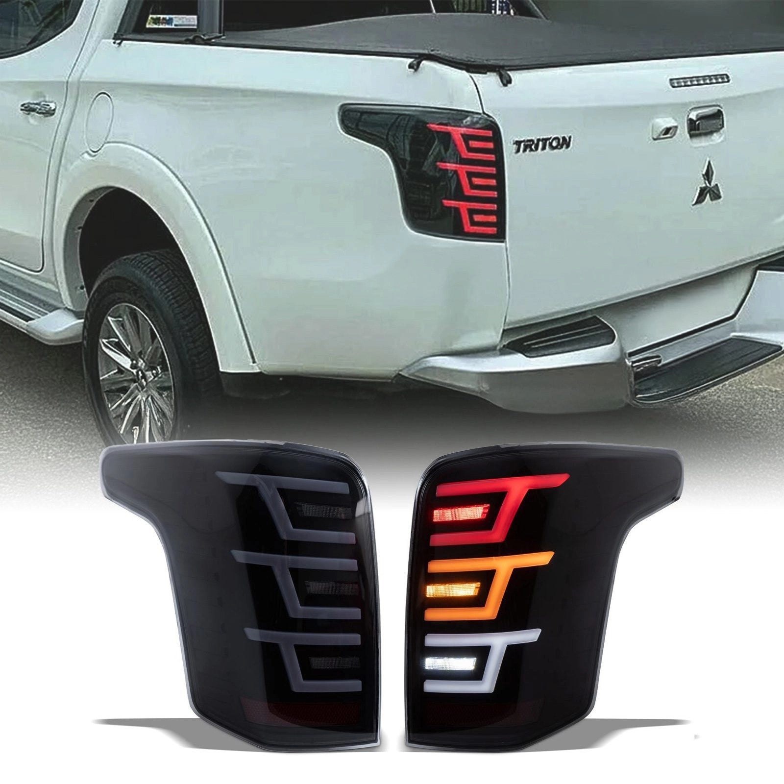 MitsubishiL200Triton2015-2019SmokedRearTailLights