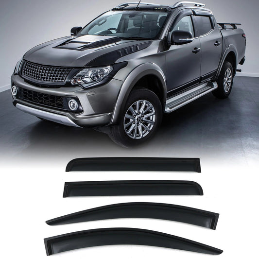 MitsubishiL200TritonSeries5DoubleCab15-19BlackWindDeflectors