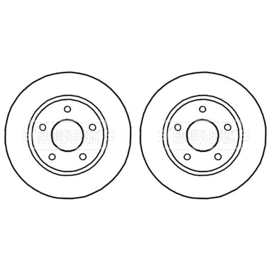 MitsubishiLancerAPairOfFrontBrakeDiscs2008Onwards5105513Aa