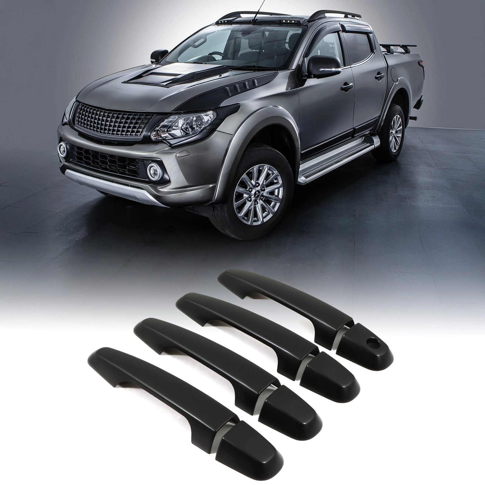 MitsubishiTritonL20015-23BlackDoorHandleProtectors