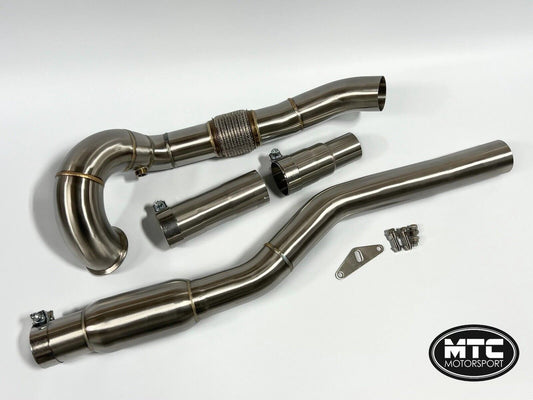 MTCMOTORSPORTGOLFRGTIMK7MK7.5DOWNPIPEWITH200CELLHI-FLOWSPORTSCAT