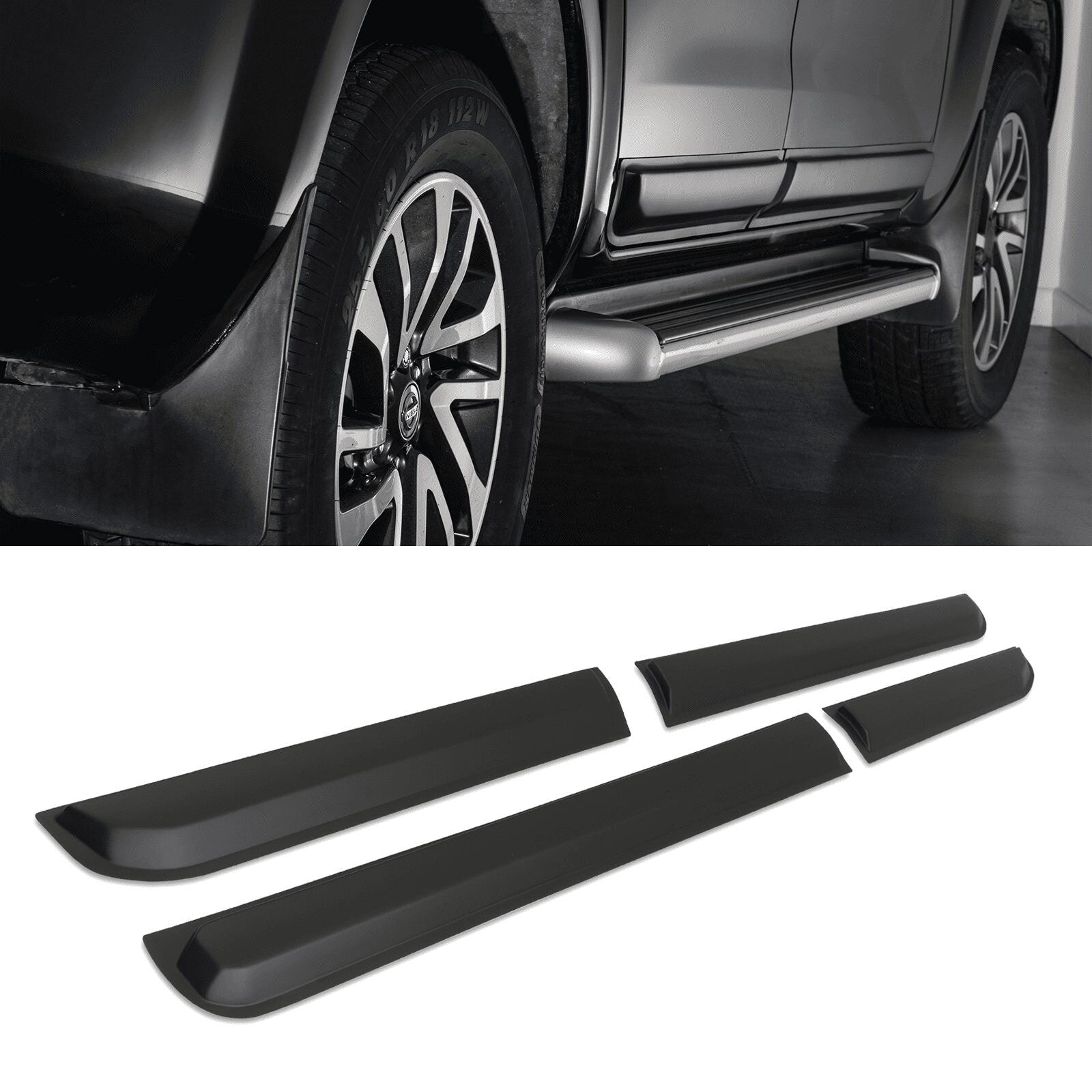 NissanNavaraD23NP30014-20MatteBlackBodyCladdingDoorKit