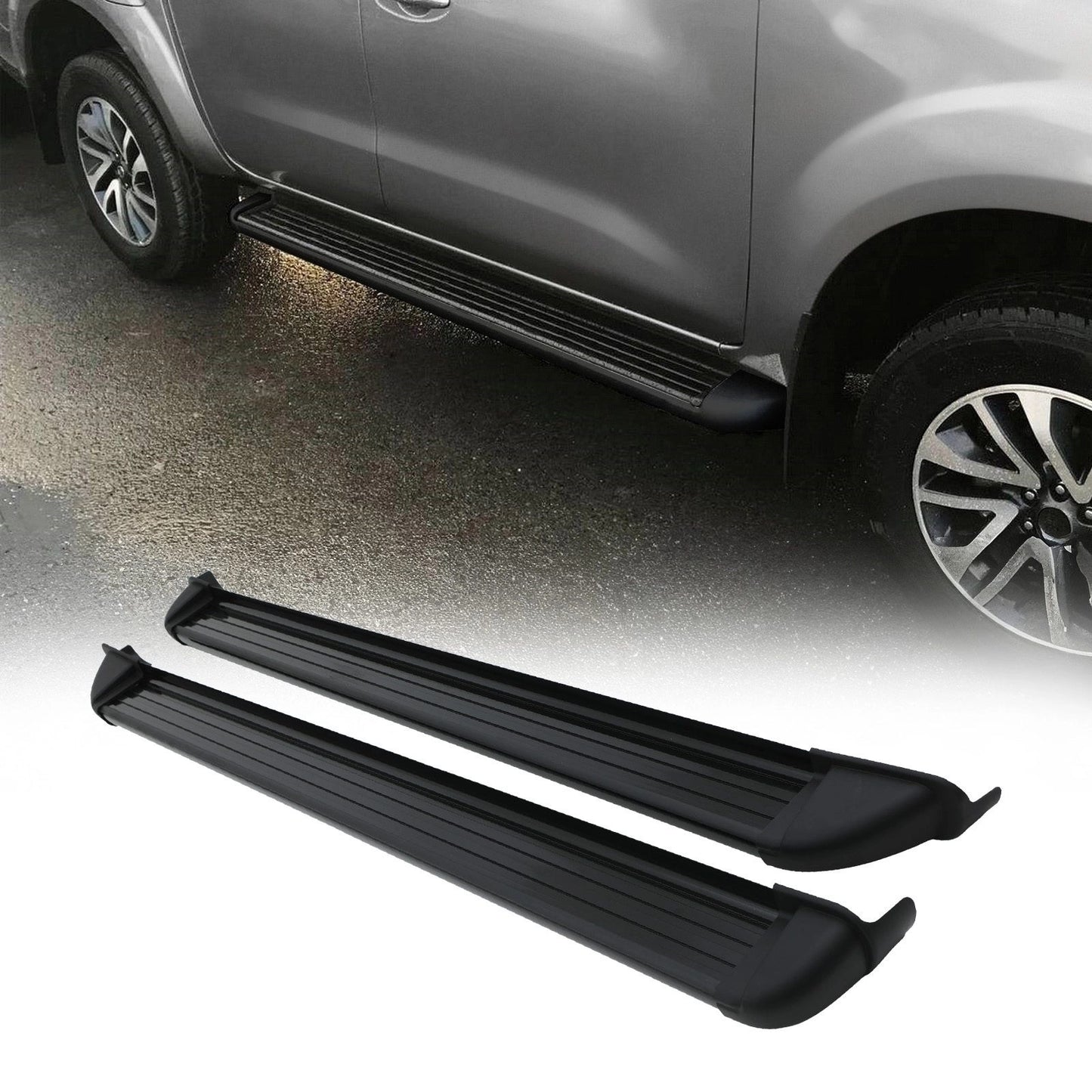 NissanNavaraD23NP30014-21BlackAluminiumSideSteps