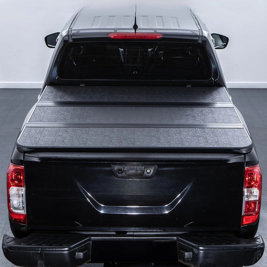 NissanNavaraD4005-14BlackTri-FoldHardTonneauCover
