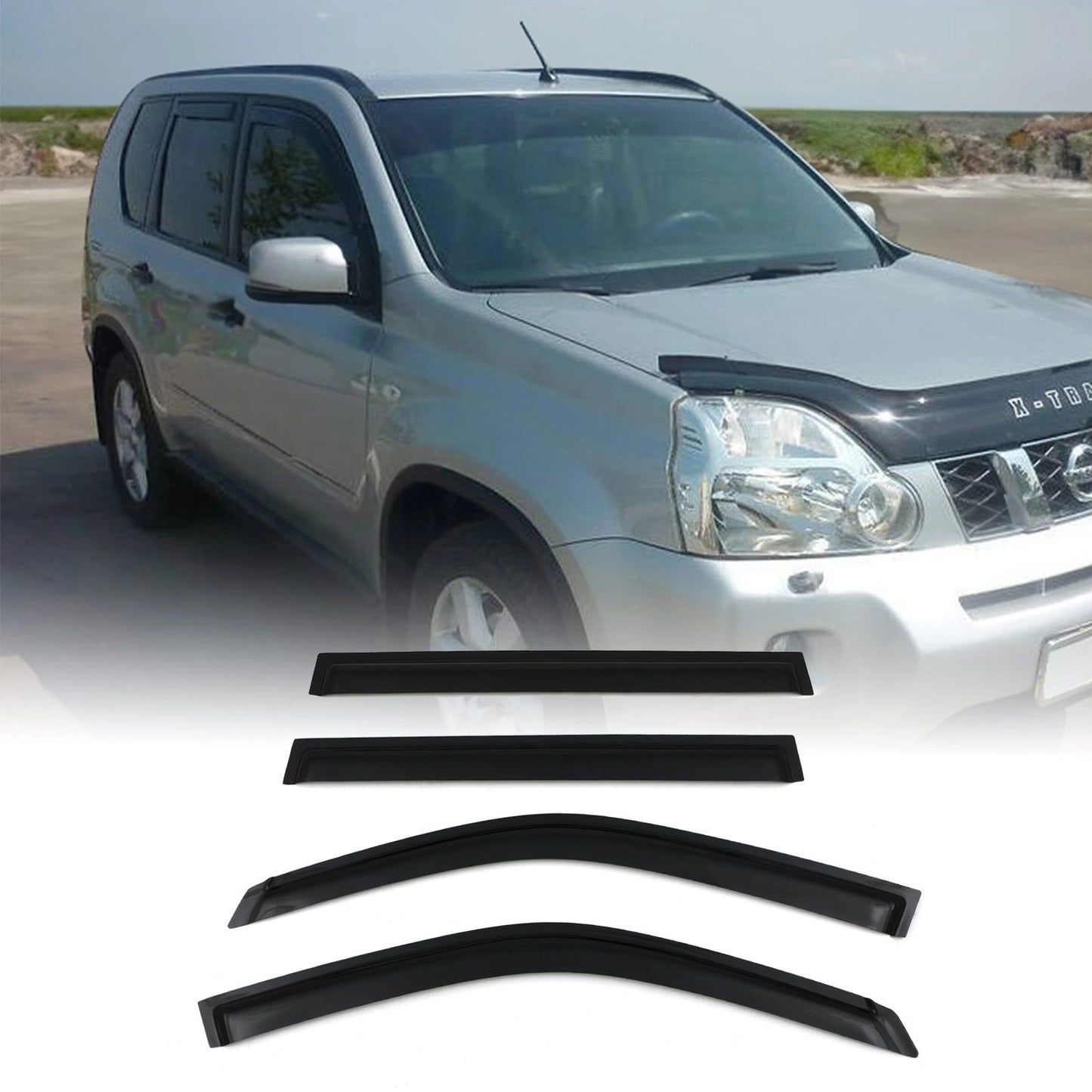 NissanX-TrailT3001-07BlackWindDeflectors