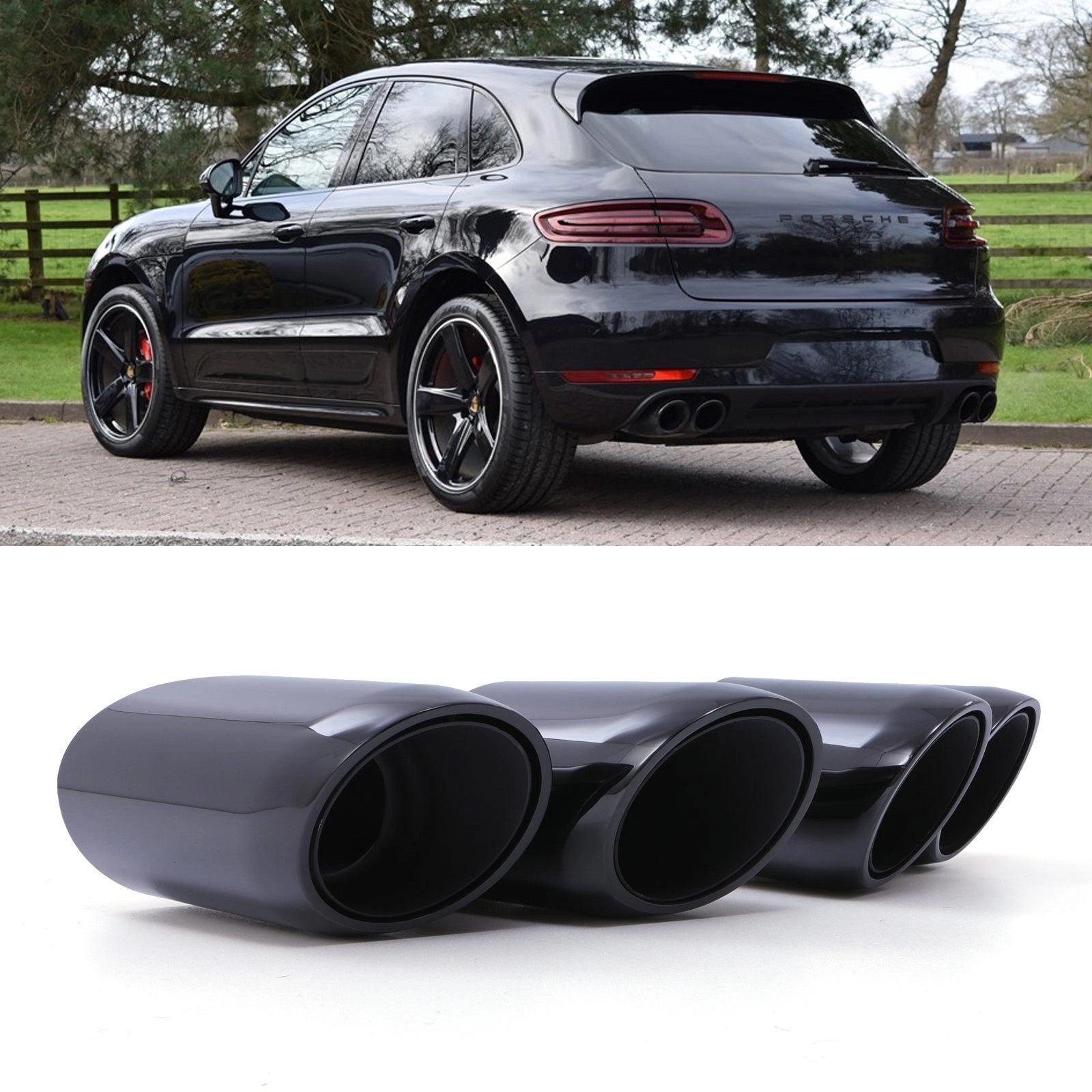 PorscheMacanS14-18BlackQuadExhaustTailpipeTips