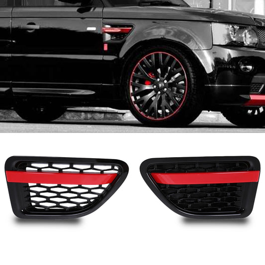 Predator4x4Black&RedSideAirVentsToFitRangeRoverSportL32005-09