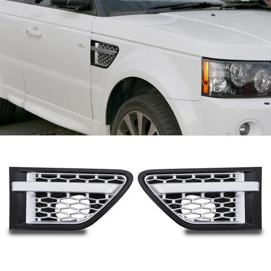 Predator4x4Black&SilverWingSideAirVentsToFitRangeRoverSport10-13