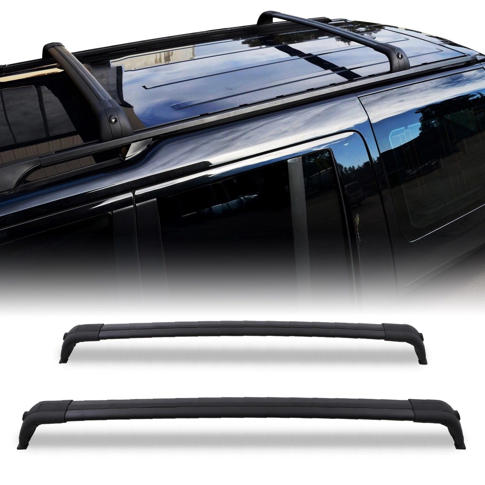 Predator4x4BlackLockingRoofCrossBarsToFitLandRoverDiscovery3/42004-2016