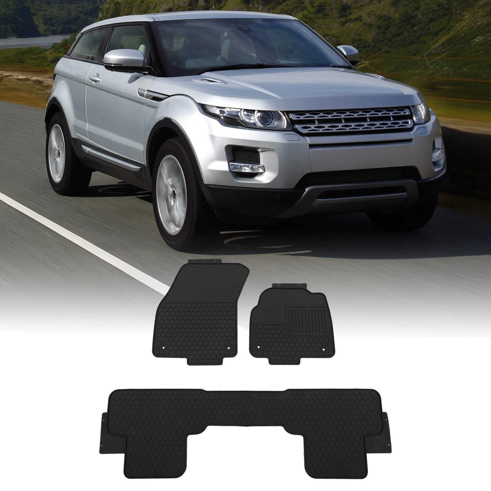 Predator4x4BlackRubberCarMatsToFitRangeRoverEvoqueL53811-18