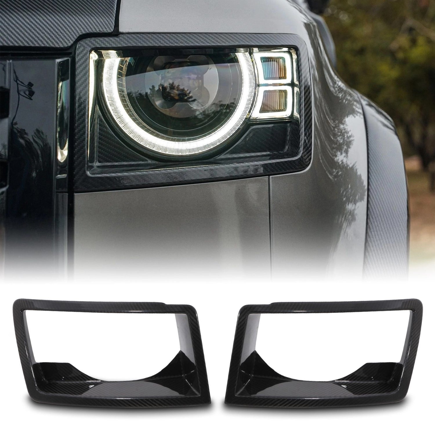 Predator4x4CarbonFibreHeadLightCoversToFitLandRoverDefenderL6632020+