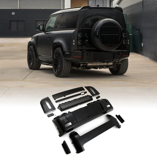Predator4x4Front&RearBlackPackBumperTrimKitToFitLandRoverDefenderL6632020+