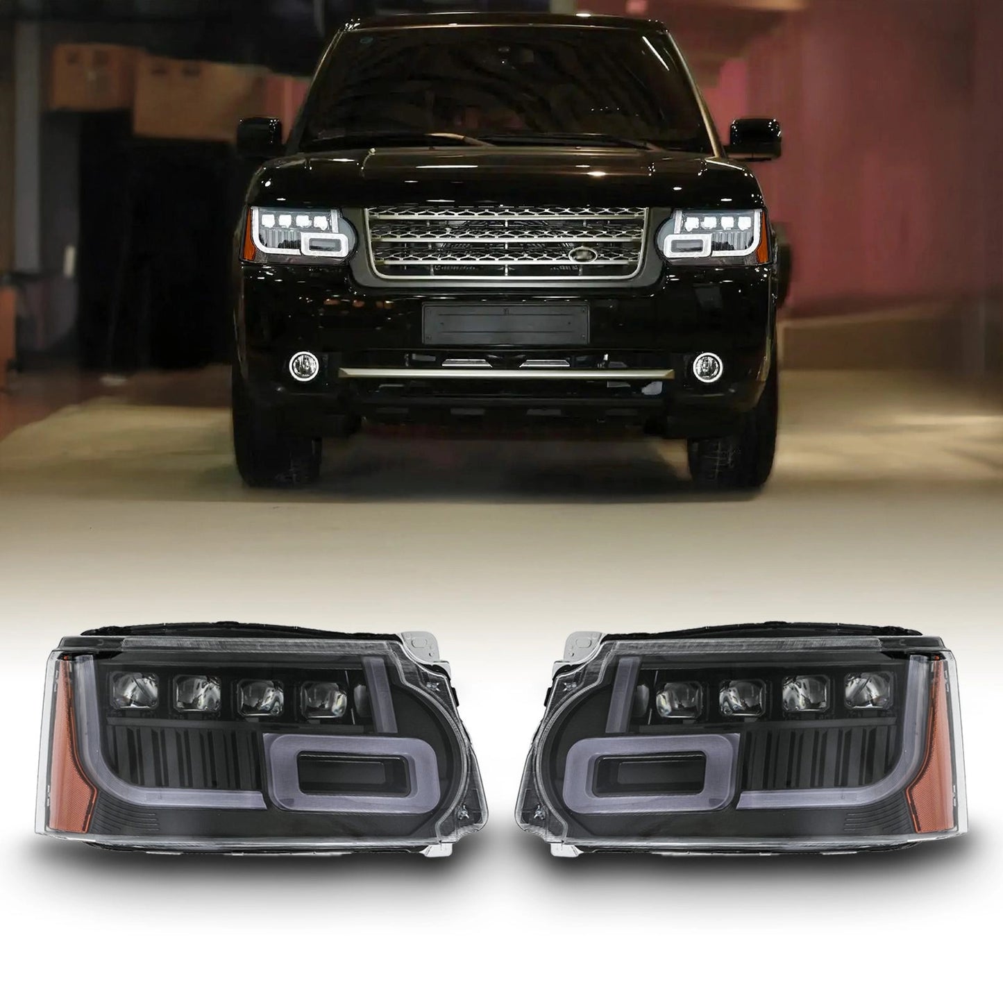 Predator4x4FrontLEDHeadlightsToFitRangeRoverVogueL32210-12
