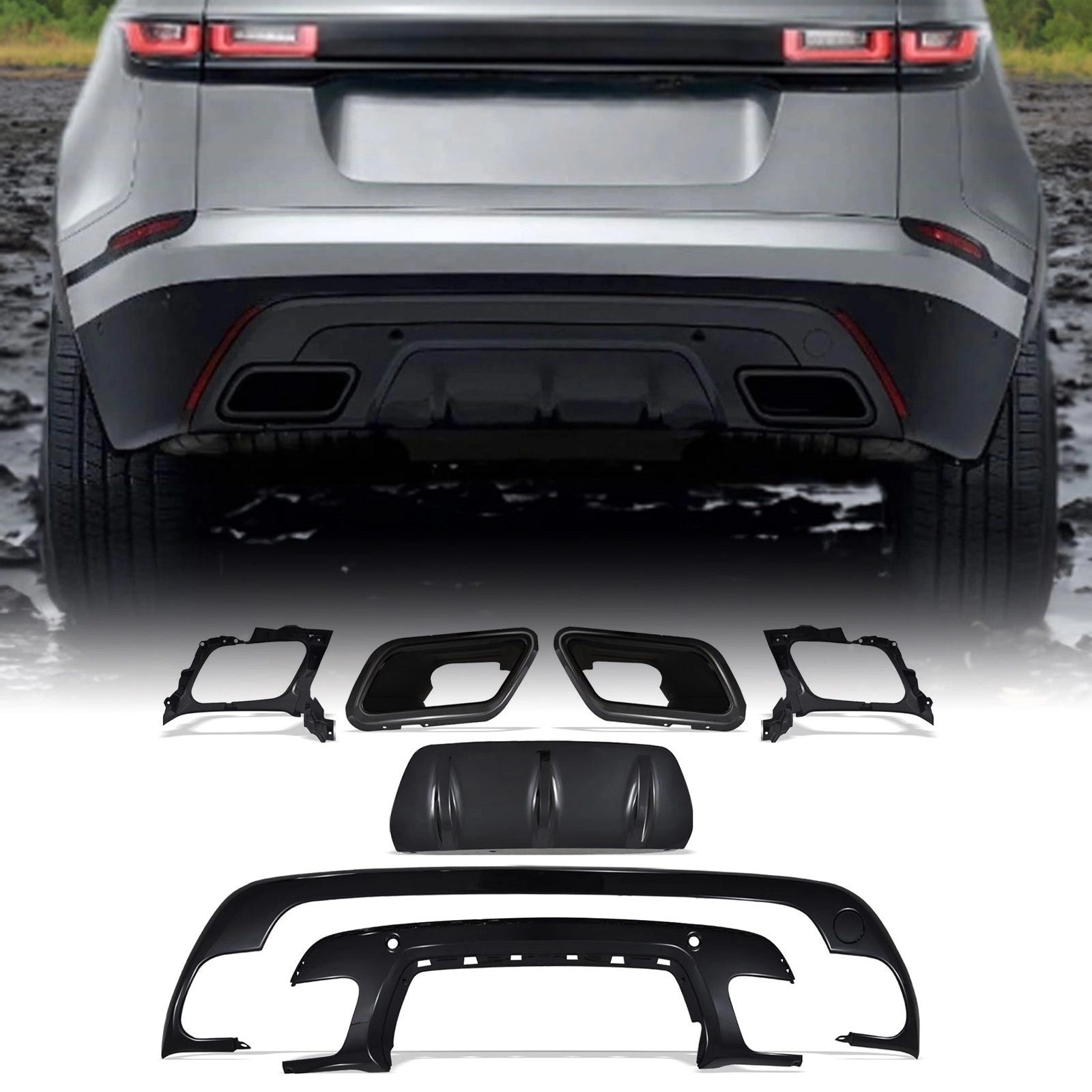 Predator4x4GlossBlackBodyTrimKitToFitRangeRoverVelarL5602017+