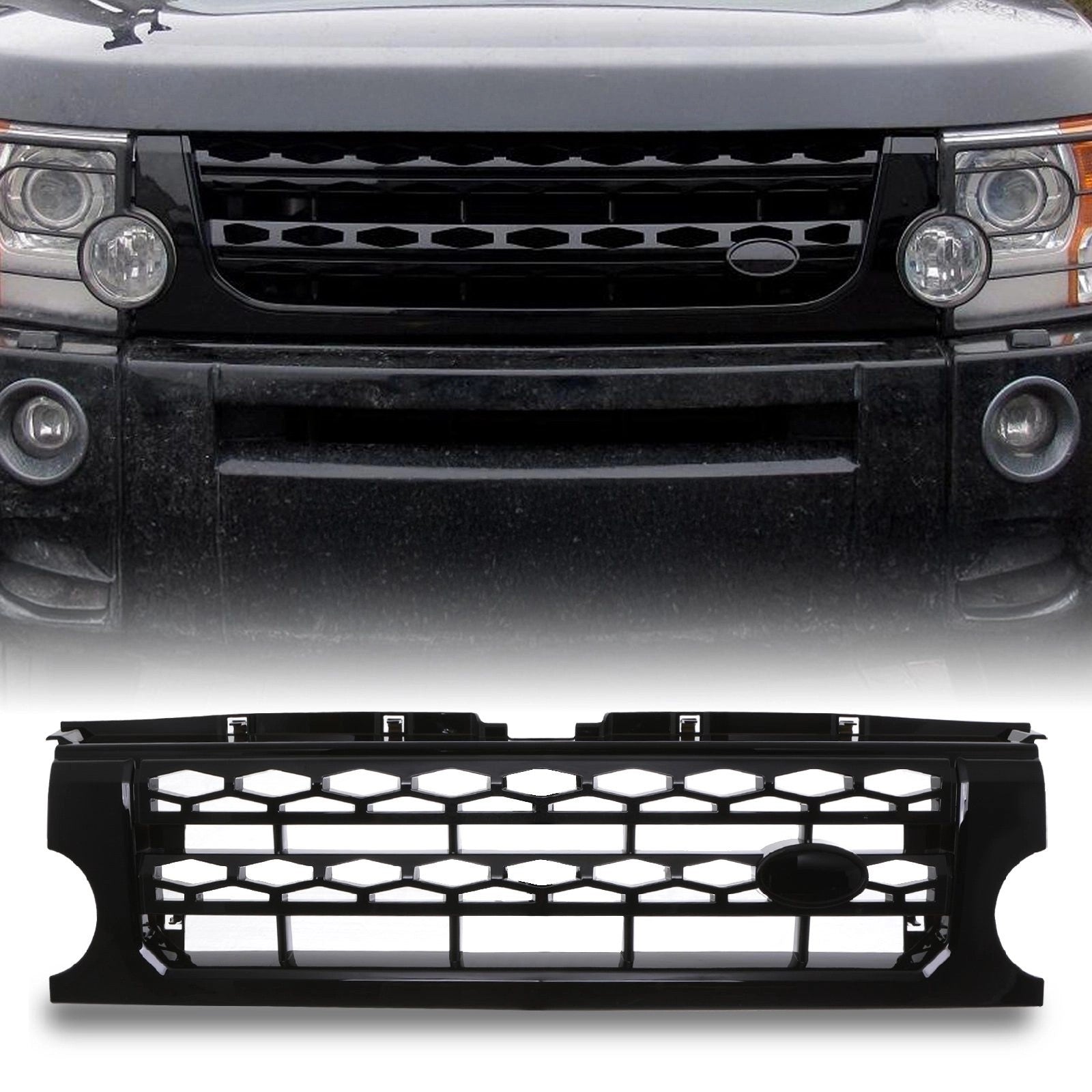 Predator4x4GlossBlackDisco4LookFrontGrilleToFitLandRoverDiscovery304-09