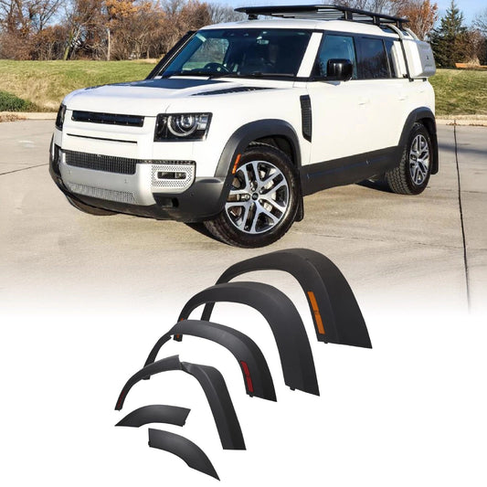 Predator4x4GlossBlackWideWheelArchKitToFitLandRoverDefender130L6632020+