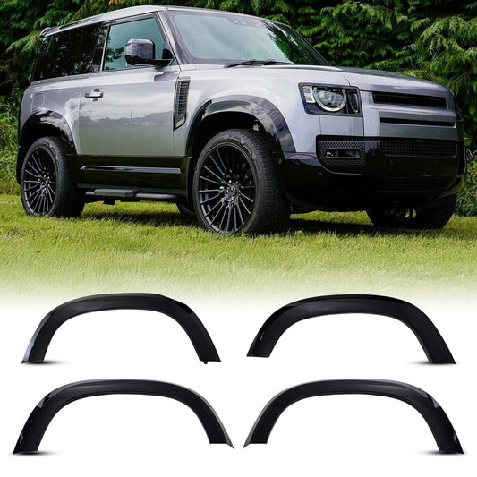 Predator4x4GlossBlackWideWheelArchKitToFitLandRoverDefender90L6632020+