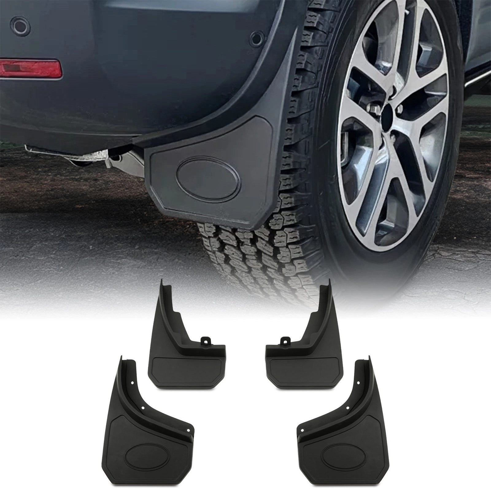 Predator4x4MatteBlackMudFlapsToFitLandRoverDefender90110130L6632020+