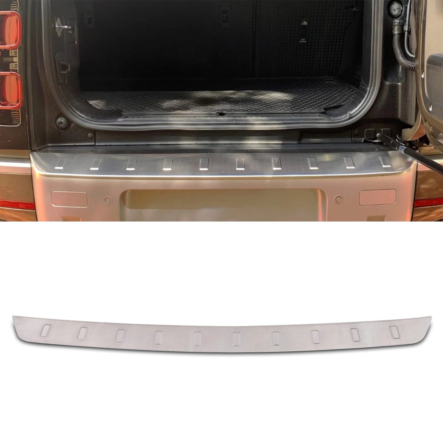 Predator4x4StainlessSteelSilverRearBumperProtectorCoverToFitLandRoverDefenderL6632020+