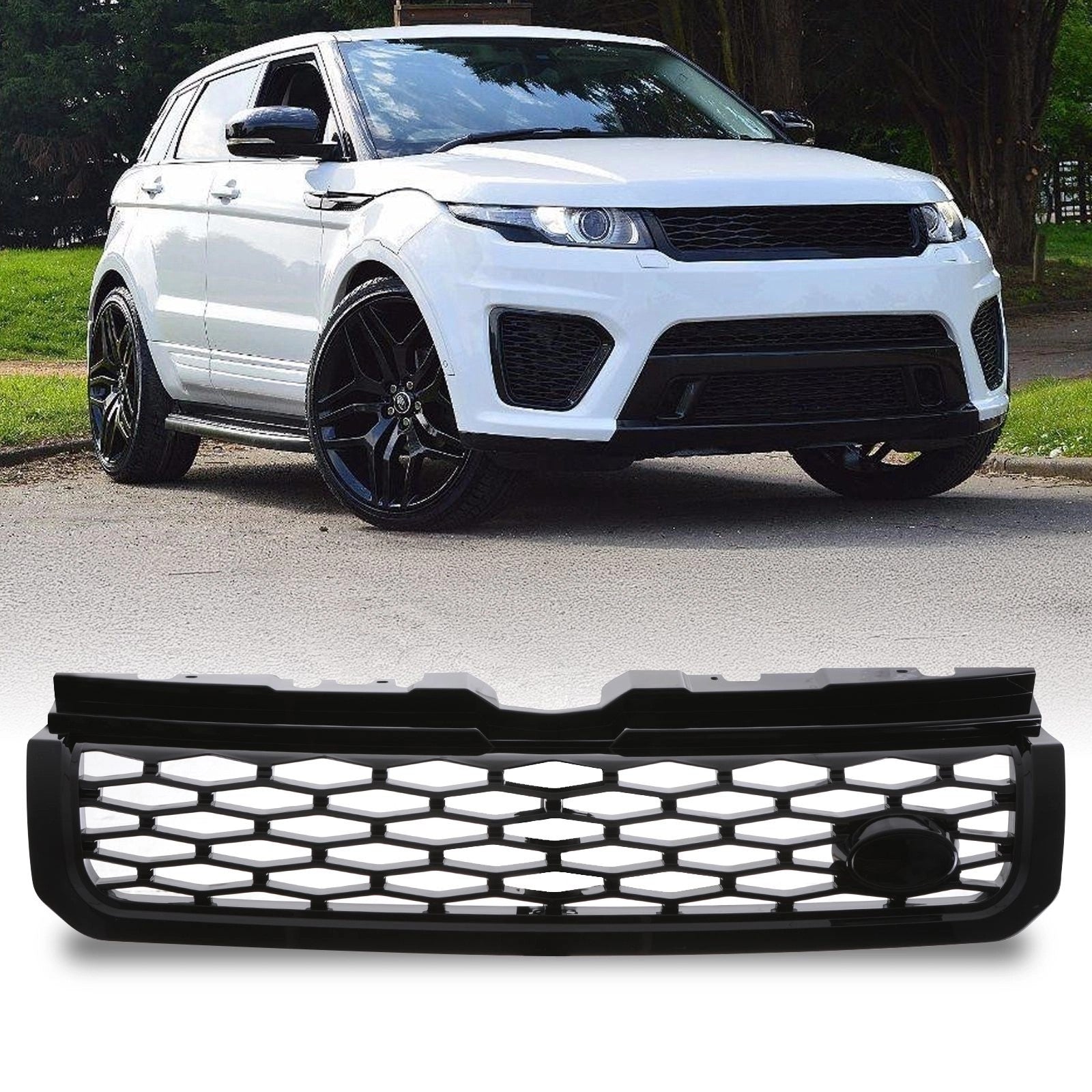 Predator4x4SVRStyleGlossBlackGrilleToFitRangeRoverEvoque10-17