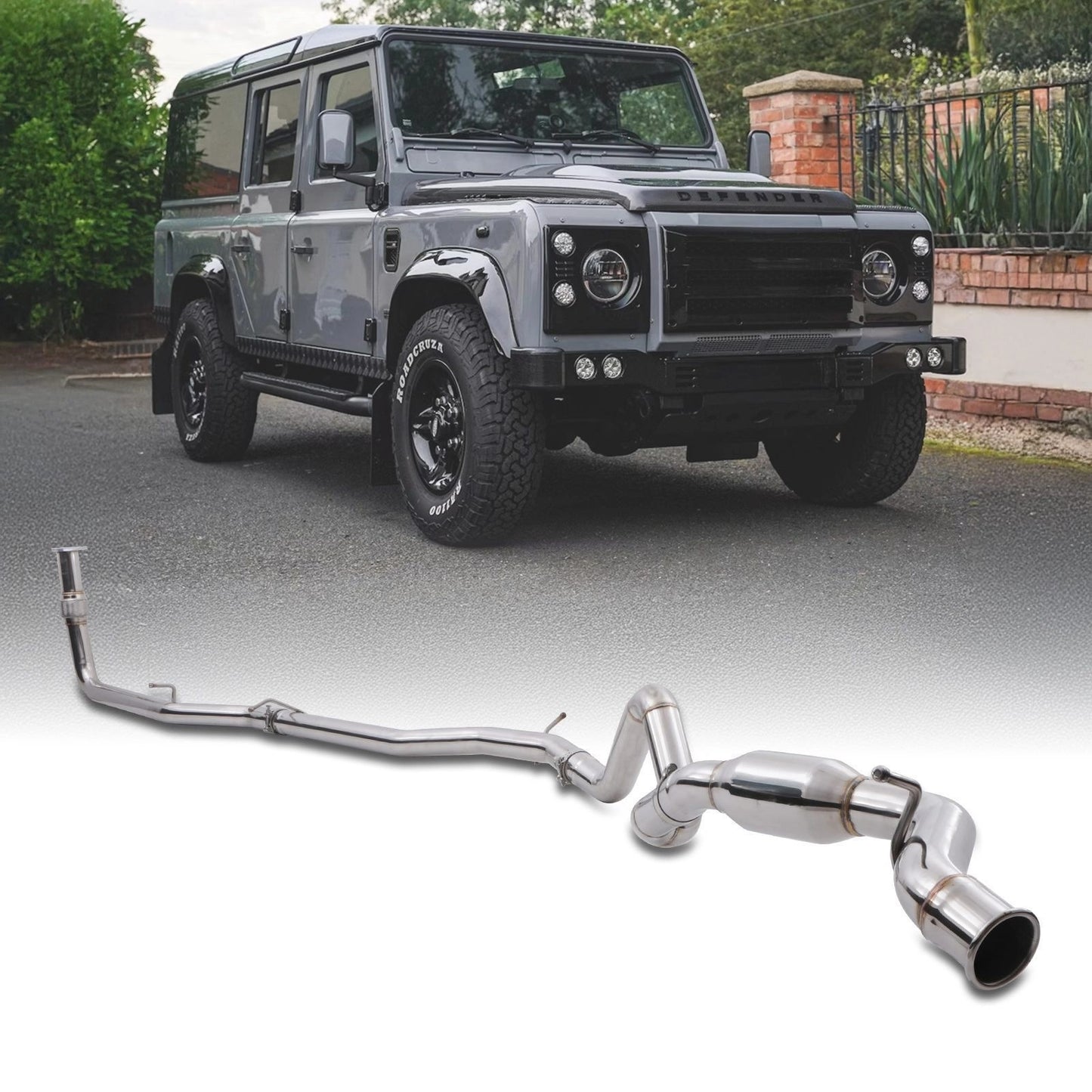 Predator4x4TurboBackDecatExhaustSystemToFitLandRoverDefender110TD52.5TD98-07