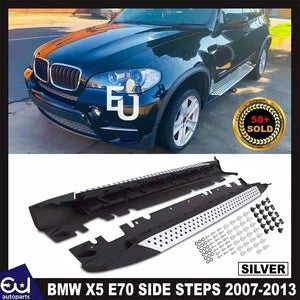 R2007-2013BMWX5E70ALUMINIUMSIDESTEPSRUNNINGBOARDSBLACK&SILVERNEW